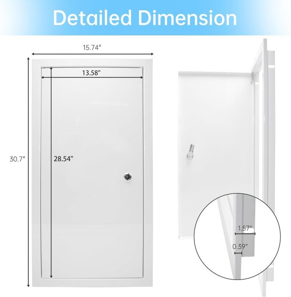 XSKLBZA Metal Access Door White Modern Easy Installation-1