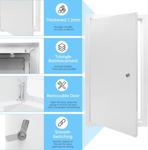 XSKLBZA Metal Access Door White Modern Easy Installation-2