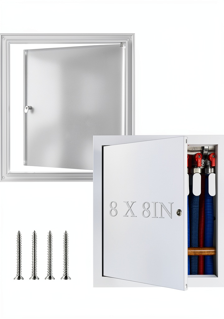 Installing Gisafai White Aluminum Access Panel Wall Mount Durable on a bathroom wall