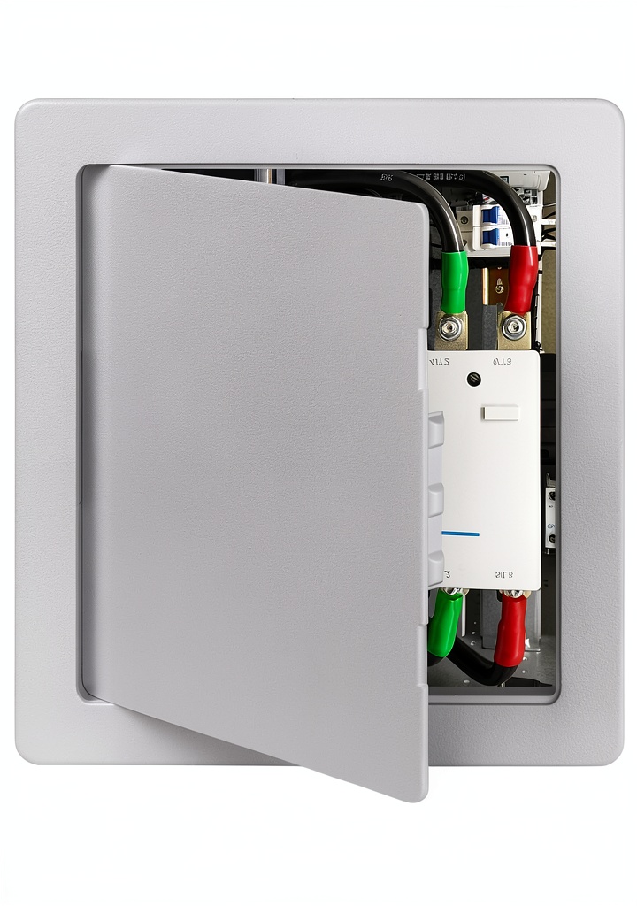 Installing Donext Plastic Access Door White Durable Easy Installation on a drywall with pipes hidden behind