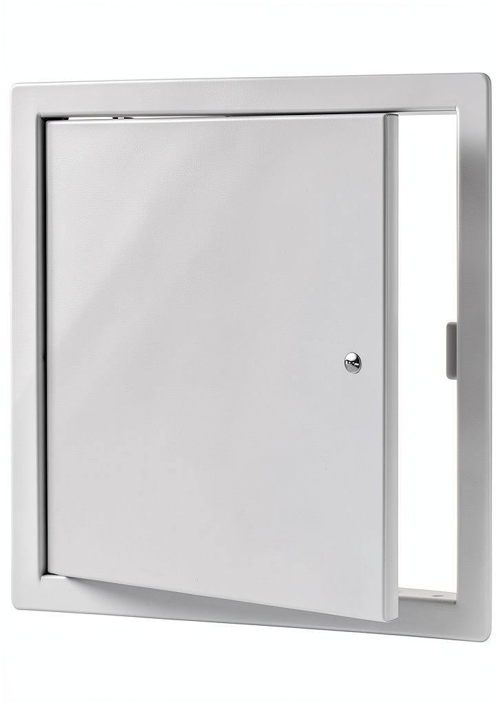 Installing Premier Access Doors Flush Access Panel Steel Screwdriver on a drywall ceiling