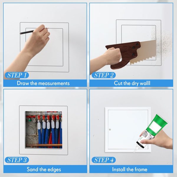 Gisafai Aluminum Access Panel Modern White Drywall Utility-6