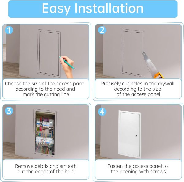 XSKLBZA Metal Access Door White Modern Easy Installation-6