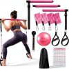 Multifunctional Pilates Equipment with Pilates Ball, 2 in 1 Handles & Door Anchor, Portable Bar for Women Home Gym Yoga Workouts-0