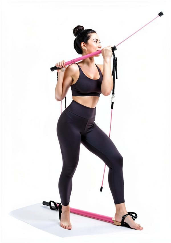 Multifunctional Pilates Equipment with Pilates Ball, 2 in 1 Handles & Door Anchor, Portable Bar for Women Home Gym Yoga Workouts-3
