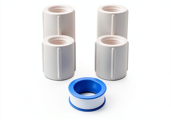 12pcs 1/2Inch Female to Female Threaded PVC Pipe Fittings White-0