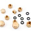 6PCS Brass 1/2 Inch NPT Caps with Silicone Rings Gold Hex Fittings-3