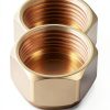 6PCS Brass 1/2 Inch NPT Caps with Silicone Rings Gold Hex Fittings-0