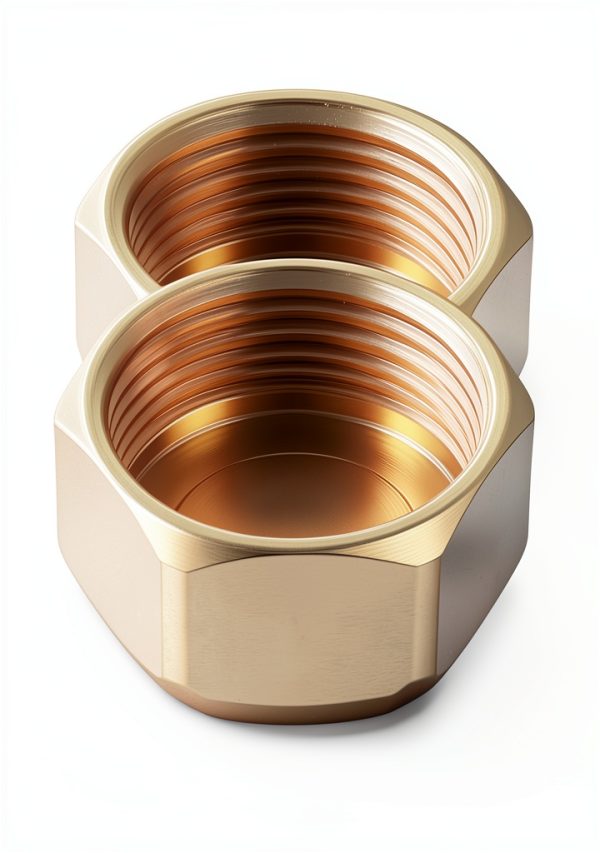 6PCS Brass 1/2 Inch NPT Caps with Silicone Rings Gold Hex Fittings-0